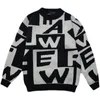 Camiscedores masculinos Carta coreana Jacquard Sweater masculino 2022 Autumn Winter WhiM Warm Knit
