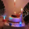 Forniture festive C Numeri luminosi con candele filettate Decorazione torta di compleanno Trasparente lampeggiante Festa per bambini