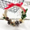 Flores decorativas 1pcs White Rattan Ring Wrinals Artificial para a porta de Natal pendurada no jardim caseiro de casamento de DIY Floral DIY decoração