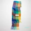 Scarves FashionMen's Women Wraps Rainbow Thick Beard Lattice Neckerchief Tassel