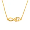 Pendant Necklaces Infinity Symbol Love 8 18k Gold Antique Yellow GF Women Ladies Girls Necklace Charms MOM Gift Box