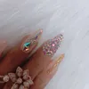 Fałszywe paznokcie Wysokiej klasy Ręcznie robiony kryształowy diament Winted Fake 24pcs nago