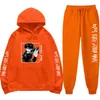 Tute da uomo Anime Jujutsu Kaisen Uomo Donna Set Tuta Felpe con cappuccioPantaloni da jogging Pantaloni sportivi Autunno Inverno Fleece Jogger Tuta sportiva Sweatshir G221010