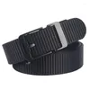 Belts Unisex Belt 3.5 CM Solid Color High Quality Nylon Men Automatic Buckle All-Match Jeans Women Youth Student Canvas