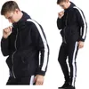 Men's Tracksuits Peças conjuntos de trajes de traje de retalhos de retalhos de colapso com capuz de moletom com capuz de capuz de capuz de capuz de aratro esportivo de roupas esportivas de esportes casuais g221010