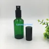 Garrafas de pulverização de perfume de vidro verde reabastecido 20ml 30ml 50ml 100ml com pulverizador de alumínio