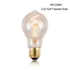 Dimmen 4W Geel Warm A19 E27 LED Spiral Edison Bulb 40W Antiek vintage Lamp Light Incandescent