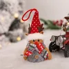 Boże Narodzenie Lalki Santa Snowman Moose Xmas Tree Wiszące ornament ręcznie robione wisiorki do dekoracji biura sklepu domowego