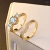 Cluster Anelli in oro 14K con peridoto anello di diamanti set gioielli per le donne Anelli De Bizuteria Mujer pietra preziosa Bijoux Femme Men