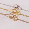 Luxury jewelry Love necklace designer screw diamond double circle necklaces for women bracelets designers platinum gold Rose Stainless Steel Engagement gift