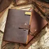 Backpack Vintage Crazy Horse Leather Loose-leaf Notebook Holiday Gift Luxury Diary A5 School