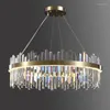 Chandeliers Led Chandelier Light Crystal Postmodern Round Luxurious For Dining Living Room Bedroom Hall Villa Pendant Lamp Indoor Home