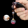 Porte-clés 2pcs pendentif boule de verre creux avec bouchon à vis porte-clés souhait secret garder bouteille bracelet de téléphone portable bijoux de bricolage