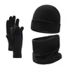 3 pcs/lot écharpes pour hommes chapeaux gants écharpe tricotée chaud laine chapeau gant pour les femmes garder au chaud cadeau de noël