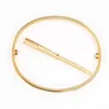 18K Gold Plated Stainless steel Bangle Classic Fashion lover Bracelet for Women&Girl Wedding Mother' Day Jewelry Women gifts