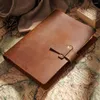 Sac à dos vintage Crazy Horse cuir cahier à feuilles mobiles cadeau de vacances agenda de luxe A5 école