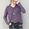 Women's Sweaters Cotton Sweater V-Neck Pullover Long Sleeve Knitwear Soft