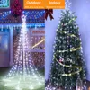Strings Christmas Lights Star String LED Cachoeira Ornamentos de Natal Decoração de árvores para o ano 2023