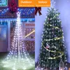 Cordes lumières de noël étoile chaîne LED cascade ornements décoration d'arbre de noël pour l'année 2023