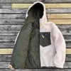 Pata Designer-Jacke, Herbst und Winter, doppelseitige Kaschmir-Baumwolljacke, winddicht, warm, mit Kapuze, Reißverschluss, Sweatshirt, Herren und Damen, Freizeitmantel, lockeres Sweatshirt