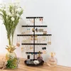 Hooks 5 Tier Earring Stand Display Rack Jewellery Tree Holder With Tray/dish For Earrings Necklace Bracelet Rings 69 Holes