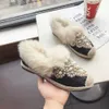 Scarpe eleganti OLOMLB Donna Punta tonda Perle Perline Appartamenti Pelliccia Mocassini invernali caldi Espadrillas Slip On Suole di canapa Scarpe casual da ragazza Donna 2022 T221010