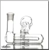 Hopahs Skull Ash Catcher 14mm 18mm Joint Inline Percolator Skull Face Ash Catchers Glass Rökningstillbehör för vattenrör.