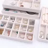 Opbergdozen Bins Velvet sieraden Tray Diy Handwerk accessoriess Toragering oorring ketting afgewerkte productdisplaybox grijs beige organisator 221008