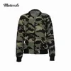 Damesjacks mutevole herfst dunne camouflage jas vrouwen elegante lange mouw bomber jas jas camo casual leger green pocket capted jacket t221008