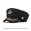 Berets Vintage Sailor Hats военный шляп цвет флот с короной фантазии косплейные аксессуары взрослые аксессуары взрослые