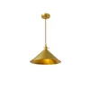 Pendant Lamps Vintage Copper Lamp Rotary Switch Gold Triangle Pot Restaurant Milk Tea Shop Simple Lighting Fixtures E27