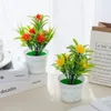 Dekorativa blommor konstgjorda bonsai vaser för heminredning mini krukut julbröllop diy prydnadsblommor badrum fönsterbräda