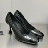 Отсуть туфли женщин черный дизайнер с высоким каблуком с печатью бежевый зеленый классический ретро ретро