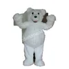 Costumi mascotte di orso peloso bianco ad alte prestazioni Regali di Carnevale di Halloween Regali unisex per pubblicità esterna Abiti per feste di celebrazione di personaggi dei cartoni animati