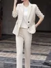 Damskie garnitury Blazers Kobiety Eleganckie Blazer Spodery Spantit Casual Jackets Pencil Spodnie 2 sztuki Set Fashion Korean Biznes Ubrania 221008