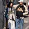 Women's Jackets Women Embroidery Baseball Jacket Hip Hop Men Couple Unisex Coat Streetwear Harajuku PU Leather Oversize Varsity Bomber Jackets T221008