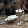 Porte-clés Porte-clés Chaîne Cocktail Pendentifgifts Charms Bar Cadeau Bourse Charmgoblet Porte-Fob Verre Fob Métal Barmans Bouteille