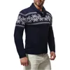 Maglioni da uomo Maglione da uomo europeo e americano Top invernale Natale colore abbinato camicia a collo alto pullover fondo morbido