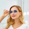 Luxury sunglasses retro imitation wooden leg sunglass for women fashion rimless diamond-encrusted men Designer sunglasses