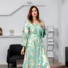 Muslim Special Occasion Dresses Autumn new Muslim gilt gown women's two-piece dress with belt party BT139