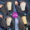 13x4 Lace Human Hair Pruiken Korte krullen Bob Curly Braziliaanse 4x4 Pre -geplukte Deep Wave 5x5