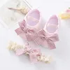 First Walkers Baby Girl Shoes per Born Spring Autumn Bowknot Stampa morbida con fascia per neonato Mary Janes