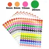 Storage Bottles 6/8/10/20mm Colored Dot Stickers Round Circles Sealing Sticker Paper Labels Adhesive Package Label Party Decoration