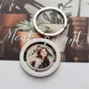 DIY sublimation blank keychain rotatable round alloy designer keychain wallet Handbag Carabiner Keychains Car Key Ring for Woman Man Valentines Day Christmas Gift