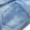 Jeans masculinos Hip Hop Patches Hole Jeans Men Brand Calça confortável Cowboys Demin Jeans Male Paint Splatter Blue Blue Blue Ripped Grande 221008