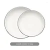 Plates White Ceramic Plate Household Steak Round Western Knife And Fork Dessert Dish