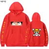 Erkek Hoodies Sweatshirts Tek Parça Hoodie Erkek Anime Hoodies Sweatshirt Maymun D. Luffy Baskılı Külkü Üstleri Hip Hop Street Giysileri T221008