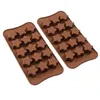 15-Cavity Star Shaped Chocolate Mold DIYノンスティックシリコンプディングゼリーチョコレートアイスキューブゴム型ベーキングツールJNB16135