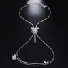 Other Zircon Butterfly Chest Bracket Bras Chain Body Jewelry For Women Sexy Body Chain Lingerie Harness Bikini Rave Gift 221008