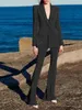 Pantalon deux pièces pour femmes HIGH STREET est Runway Designer Suit Set Blazer à bouton unique pour femmes Pantalon évasé Costume 221010